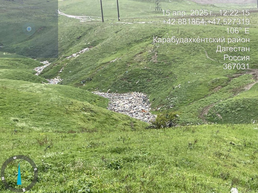В Дагестане вблизи села образовалась несанкционированная свалка отходов