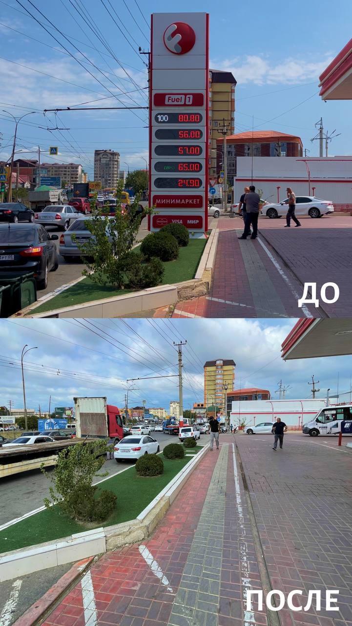 11 заправок Махачкалы лишились незаконно установленных информационных табло