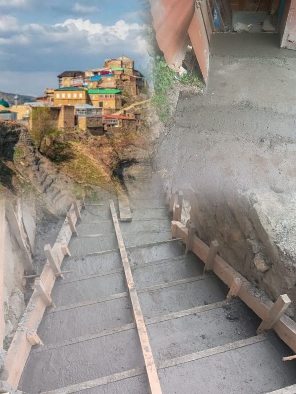 В Гунибском районе построили бетонную лестницу для матери участника СВО