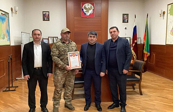 Благодарственное письмо от командира части получил глава Табасаранского района